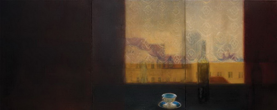Sylwia Sosnowska – Widok z okna pracowni, olej, płótno