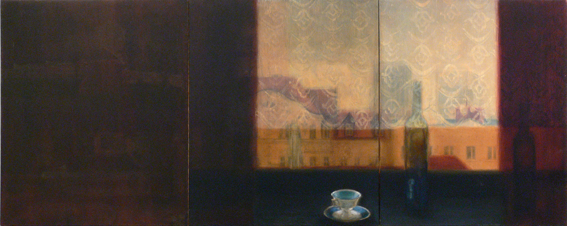 Sylwia Sosnowska – Widok z okna pracowni, olej na płótnie